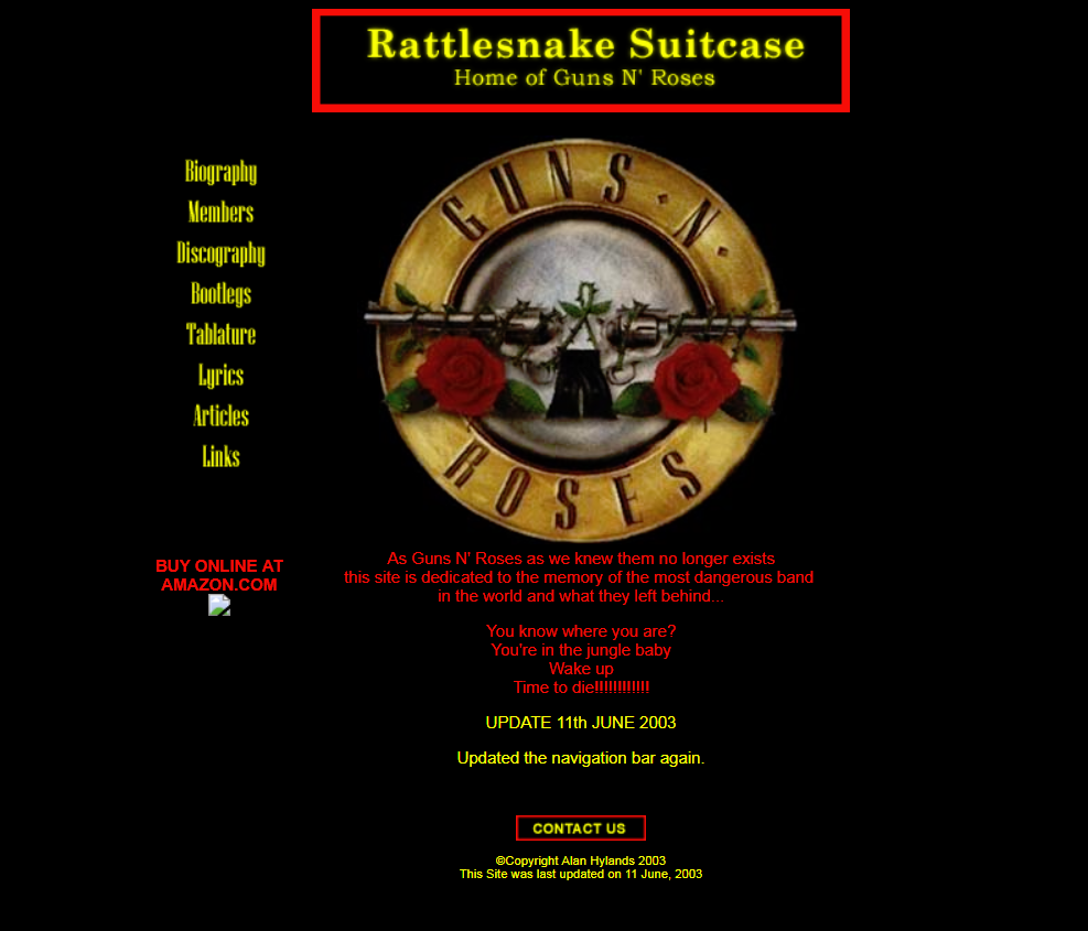 My first website in 2003