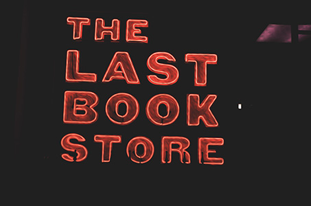 Last book store neon sign
