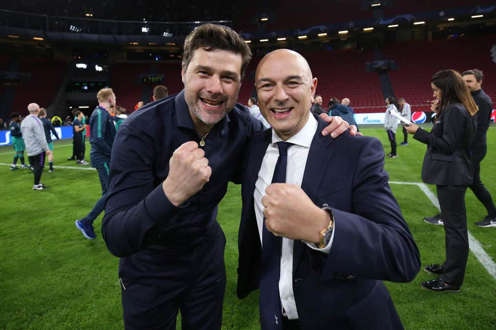 Pochettino and Levy celebrate